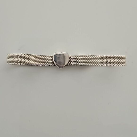 Pandora Authentic Mesh Bracelet With Heart Charm Gold - Picture 6 of 16